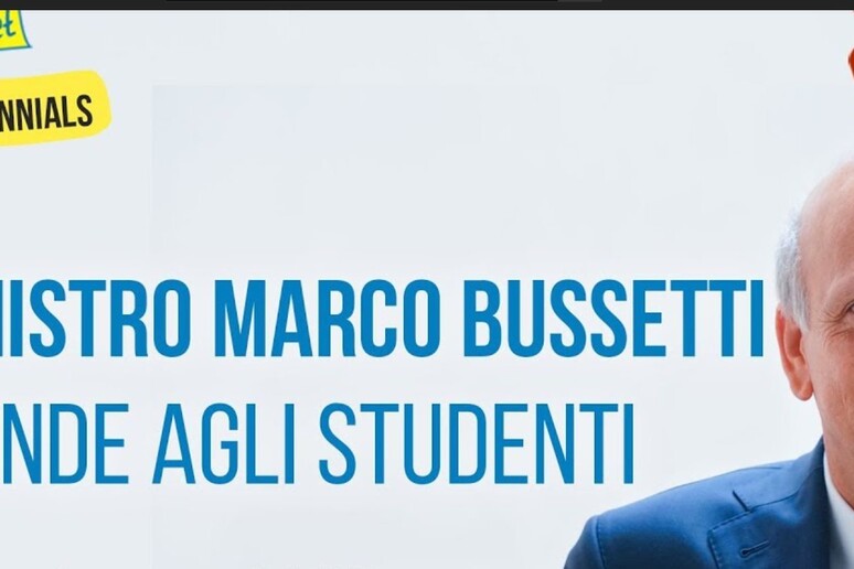 Il ministro Marco Bussetti in videochat su Skuola.net - RIPRODUZIONE RISERVATA