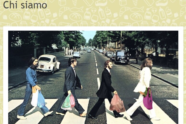 La versione di Avanzi Popolo della famosa foto dei Beatles (Fonte: sito web) - RIPRODUZIONE RISERVATA