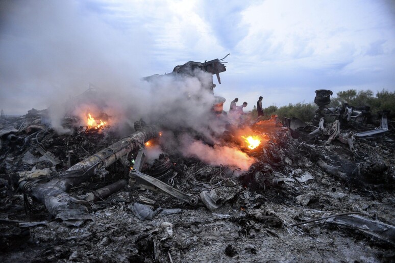 I rottami dell 'aereo di linea abbattuto nel 2014 © ANSA/EPA