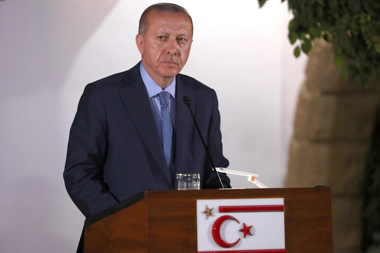 Turkish President Erdogan visits Cyprus © ANSA/EPA