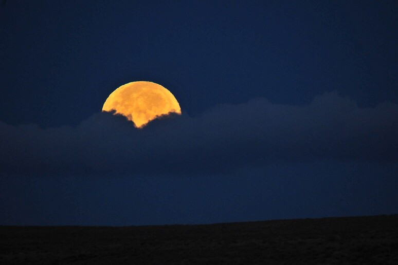 La Luna del cacciatore vista dall 'area protetta di Seedskadee, negli Stati Uniti (fonte: USFWS Mountain-Prairie) - RIPRODUZIONE RISERVATA