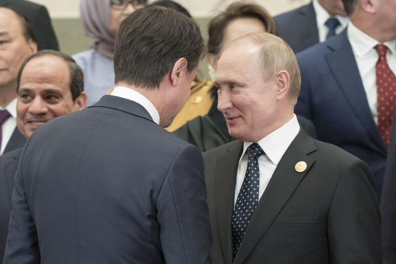 Conte e Putin a Pechino - RIPRODUZIONE RISERVATA