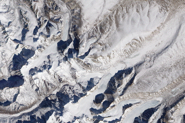 I ghiacciai dell’Himalaya nel Sud della Cina (fonte: Nasa Goddard Space Flight Center) - RIPRODUZIONE RISERVATA