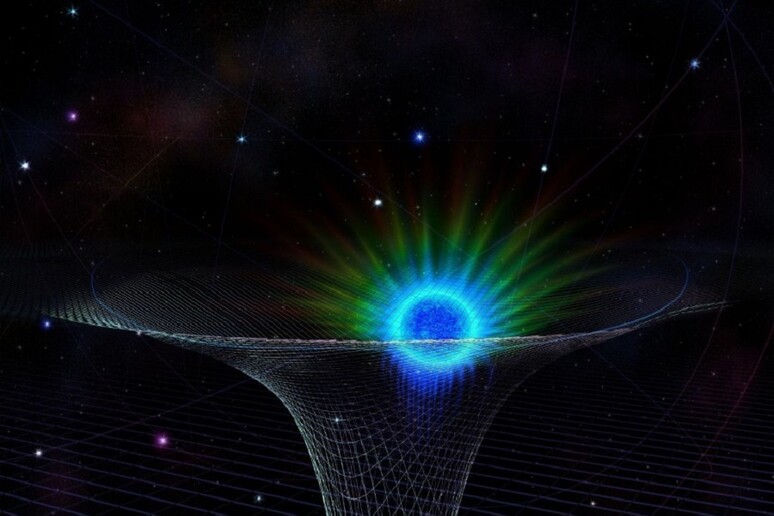 Rappresentazione artistica della stella S0-2 intorno al buco nero al centro della Via Lattea (fonte: Nicolle R. Fuller/National Science Foundation) - RIPRODUZIONE RISERVATA