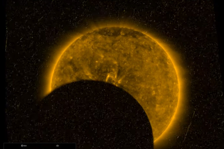 L 'eclissi di Sole del 2 luglio vista dallo spazio, con la sonda europea Proba 2 (fonte: ESA/Royal Observatory of Belgium) - RIPRODUZIONE RISERVATA