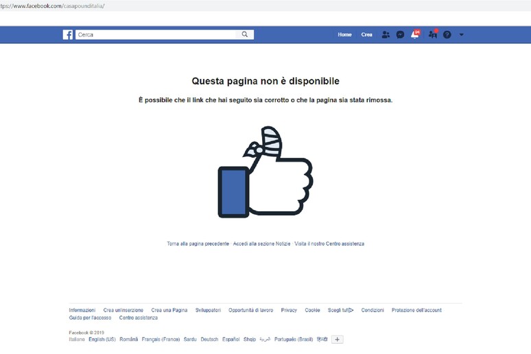 Account Facebook bloccato - RIPRODUZIONE RISERVATA