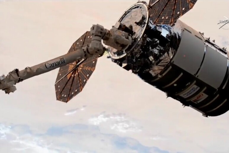 Il cargo Cygnus agganciato alla Stazione Spaziale (fonte: NASA) - RIPRODUZIONE RISERVATA