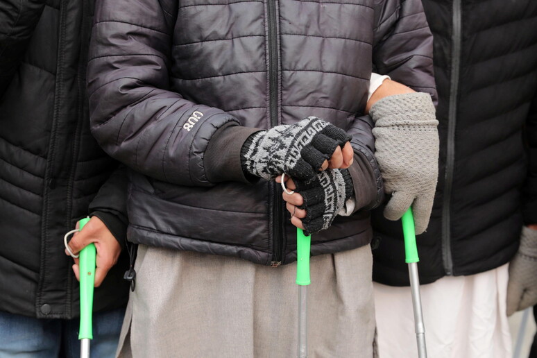 Una manifestazione per il Disability dai in Kashmir © ANSA/EPA