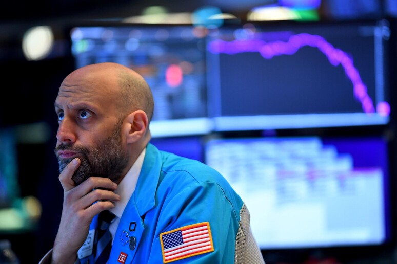 Giornate convulse nelle Borse mondiali, ieri chiusura positiva per Wall Street © ANSA/AFP