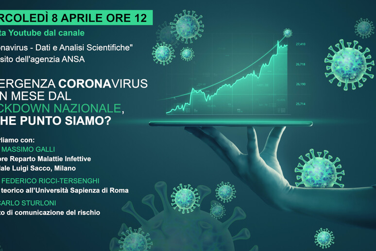 L '8 aprile alle 12,00 in diretta il dibattito sullepidemia di Covid-19 in Italia, organizzato dagli esperti della pagine Facebook  'Coronavirus-Dati e analisi scientifiche ' (fonte: Coronavirus-Dati e analisi scientifiche) - RIPRODUZIONE RISERVATA