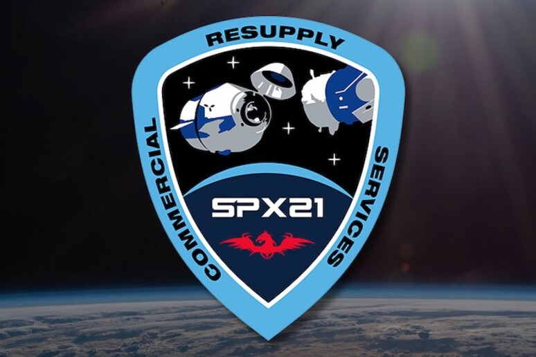 La patch della missione della capsula Dragon Spx21 (fonte: NASA) - RIPRODUZIONE RISERVATA