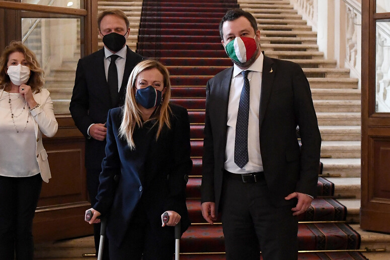 Giorgia Meloni  e  Matteo Salvini, archivio - RIPRODUZIONE RISERVATA