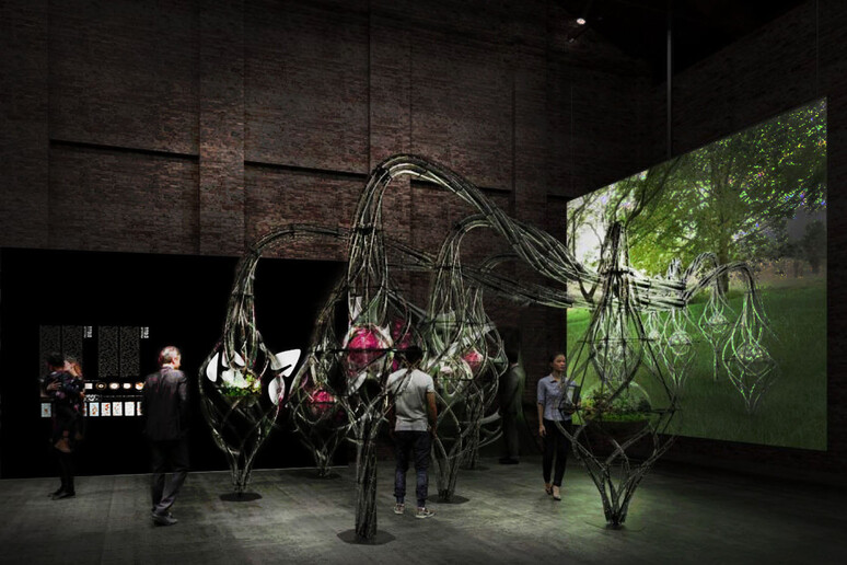 Una delle installazioni del Padiglione Italia alla Biennale Architettura 2021 che si apre al pubblico il 22 maggio - RIPRODUZIONE RISERVATA