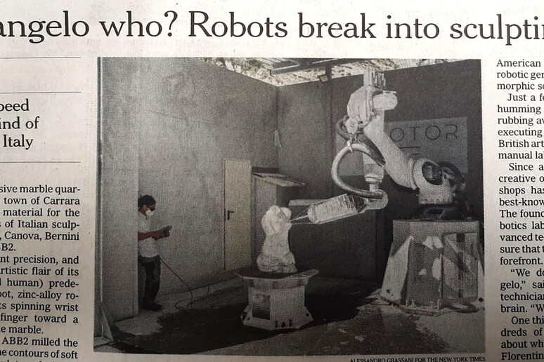 Dal Nyt,   	'Michelangelo chi? I robot irrompono nella scultura 	' - RIPRODUZIONE RISERVATA