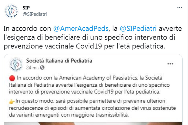 Covid: pediatri, vittime anche fra bimbi, presto vaccino - RIPRODUZIONE RISERVATA