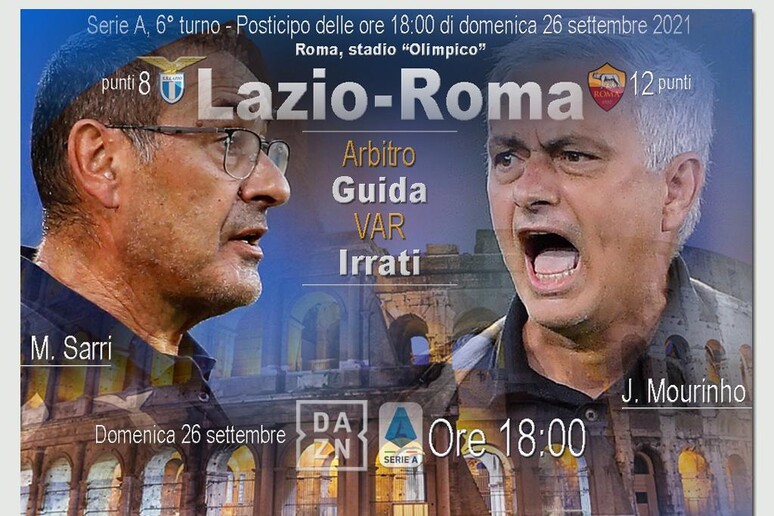 Serie A, Lazio-Roma - RIPRODUZIONE RISERVATA
