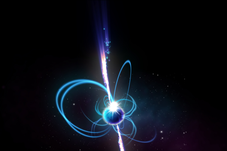 Rappresentazione artistica di una magnetar (fonte: ICRAR) - RIPRODUZIONE RISERVATA