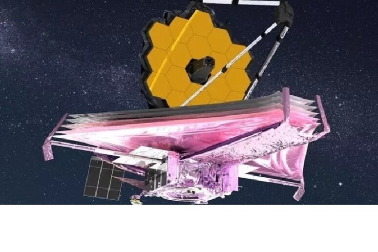 Il telescopio spaziale James Webb ha dispiegato lo scudo che lo proteggerà dai raggi solati (fonte: NASA) - RIPRODUZIONE RISERVATA