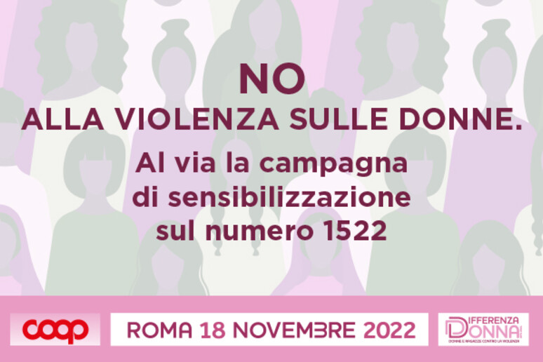 No alla violenza sulle donne, campagna Coop - RIPRODUZIONE RISERVATA