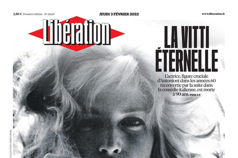 L 'omaggio del quotidiano francese  'Liberation ' a Monica Vitti - RIPRODUZIONE RISERVATA