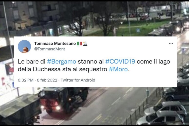 Il tweet di Tommaso Montesano, poi cancellato - RIPRODUZIONE RISERVATA
