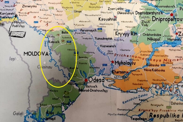 L 'area della Transnistria tra Moldavia e Ucraina - RIPRODUZIONE RISERVATA