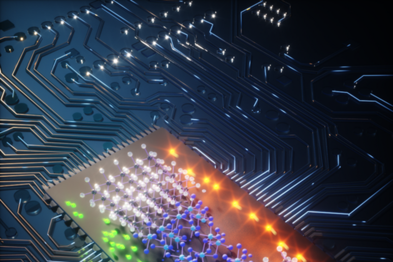 Rappresentazione artistica di un chip superconduttore (Fonte: TU Delft) - RIPRODUZIONE RISERVATA