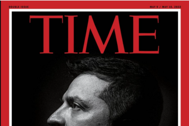 La copertina del Time dedicata al presidente ucraino Volodymyr Zelensky - RIPRODUZIONE RISERVATA