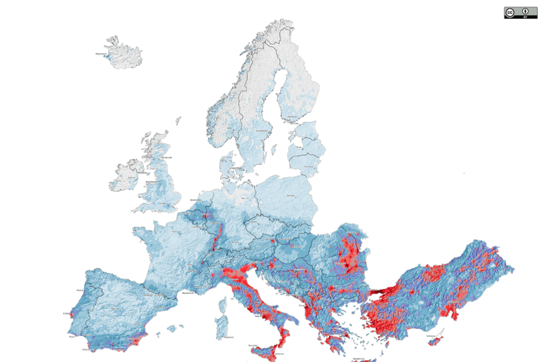 La Pianura Padana è tra le aree a più alto rischio sismico in Europa (fonte: EFEHER, Crowley et al. 2021) - RIPRODUZIONE RISERVATA