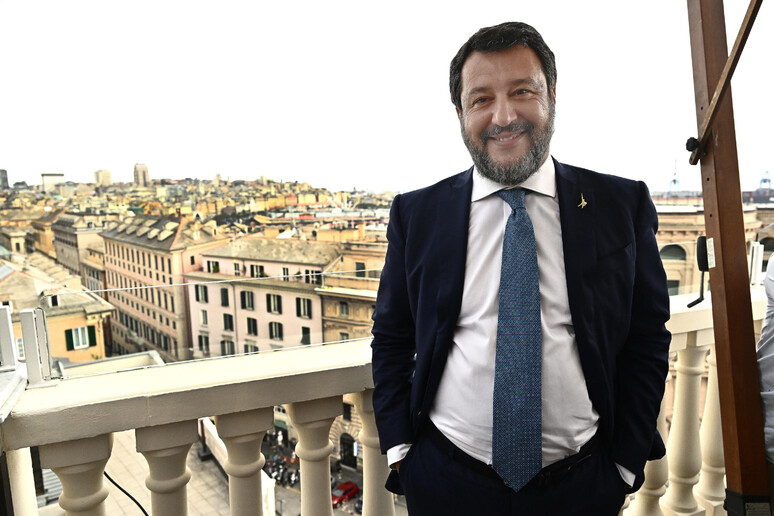 Matteo Salvini a Genova - RIPRODUZIONE RISERVATA