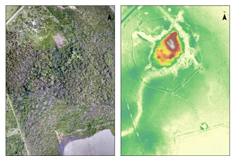 Il sito di Salvatierra visto dal drone e poi scansionato con il laser (fonte: Heiko Prümers/DAI) - RIPRODUZIONE RISERVATA