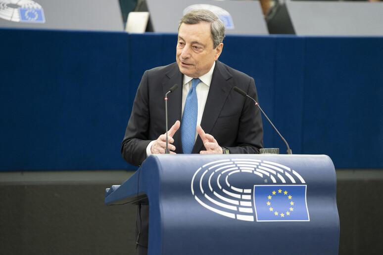 Il premier Mario Draghi al Parlamento europeo -     RIPRODUZIONE RISERVATA