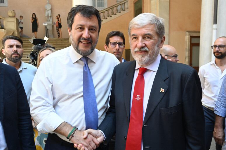 Salvini a Genova con Bucci - RIPRODUZIONE RISERVATA