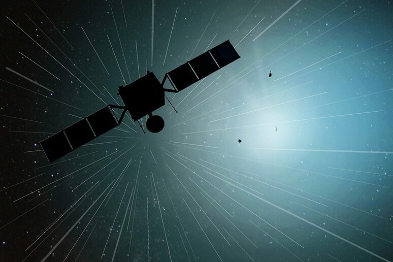 Rappresentaione artistica della missione Comet Interceptor (fonte: Geraint Jones, UCL Mullard Space Science Laboratory) - RIPRODUZIONE RISERVATA