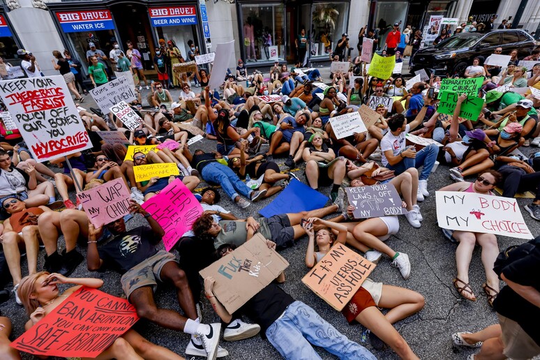 La protesta ad Atlanta (Georgia) © ANSA/EPA