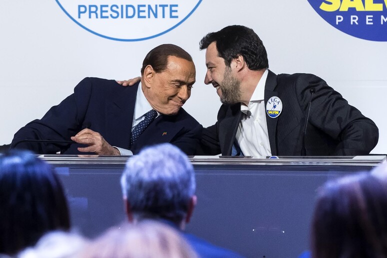 Silvio Berlusconi e Matteo Salvini in una foto d 	'archivio - RIPRODUZIONE RISERVATA