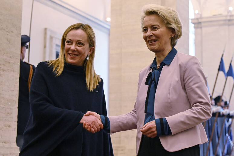 La premier Meloni incontra la presidente della Commissione Ue Ursula von der Leyen a palazzo Chigi - RIPRODUZIONE RISERVATA