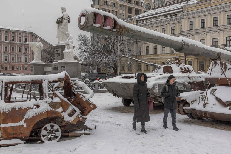Ucraina, a Kiev arriva la neve © ANSA/AFP