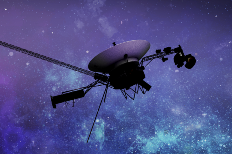 Rappresentazione artistica della sonda Voyager 1 nello spazio interstellare (fonte: Caltech/NASA-JPL) -     RIPRODUZIONE RISERVATA