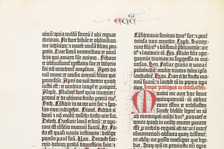 Dal Friuli all 'Ucraina una copia della Bibbia di Gutenberg - RIPRODUZIONE RISERVATA