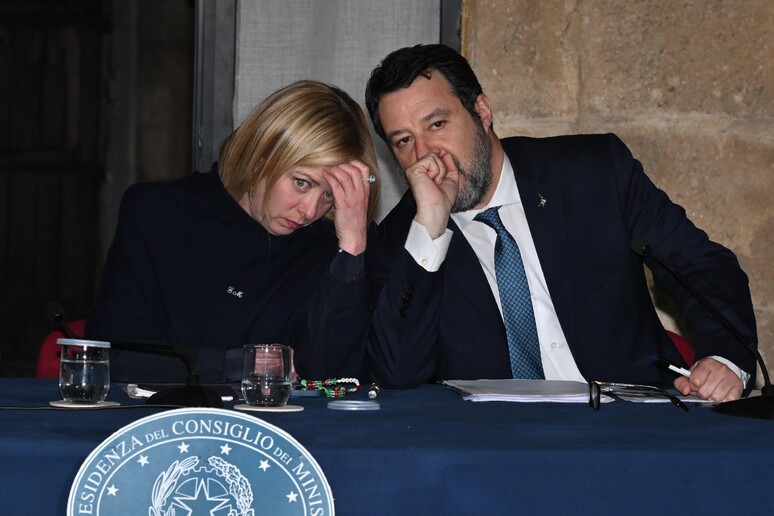 Matteo Salvini con Giorgia Meloni - RIPRODUZIONE RISERVATA