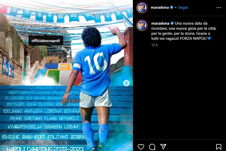 ++ Scudetto Napoli: profilo instagram Maradona, Grazie ragazzi + -     ALL RIGHTS RESERVED
