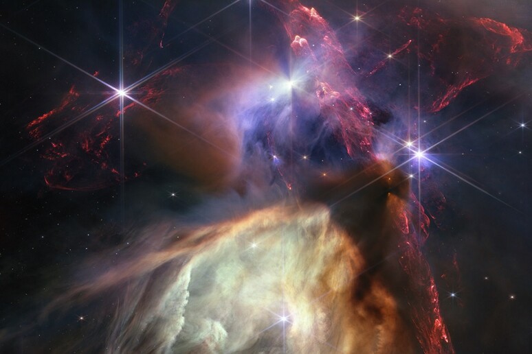 La culla di stelle nella nube di Rho Ophiuchi, a 390 anni luce dalla Terra (fonte: NASA, ESA, CSA, STScI, Klaus Pontoppidan STScI) - RIPRODUZIONE RISERVATA