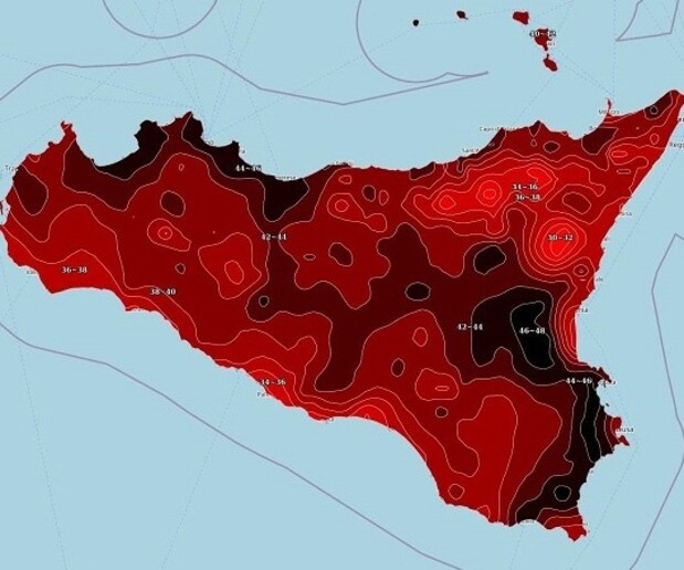 Catania città più calda della Sicilia, registrati 47,6 gradi - RIPRODUZIONE RISERVATA