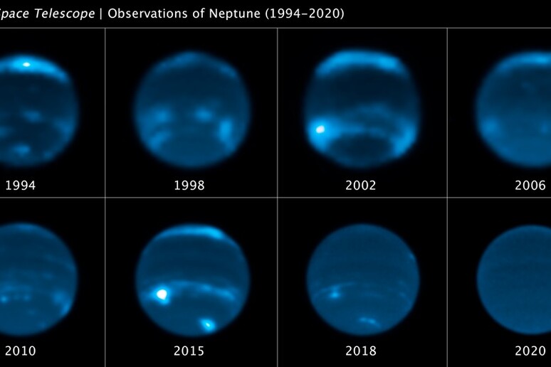Scomparse per la prima volta le nuvole di Nettuno (fonte: NASA, ESA, Erandi Chavez (UC Berkeley), Imke de Pater (UC Berkeley)) - RIPRODUZIONE RISERVATA