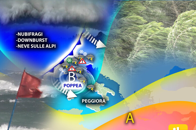 In arrivo maltempo su tutta l 'Italia, con forti temporali - RIPRODUZIONE RISERVATA