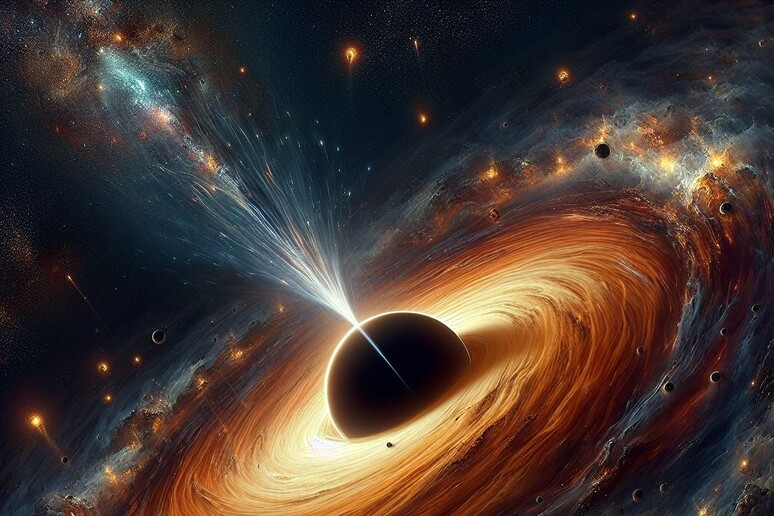 A black hole (credit: image generated by AI system Microsoft Bing - Image Creator) -     RIPRODUZIONE RISERVATA