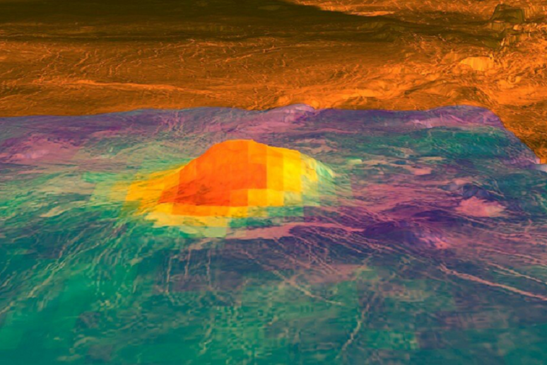 Immagine radar del vulcano di Venere Idunn Mons presa dalla sonda Magellano (fonte: ESA/NASA/JPL) -     RIPRODUZIONE RISERVATA