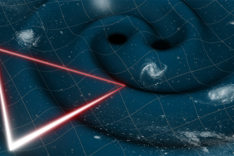 Rappresentazione artistica di Lisa, il primo osservatorio spaziale per le onde gravitazionali (fonte: ESA, CC BY-SA 3.0 IGO) -     RIPRODUZIONE RISERVATA