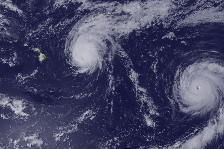 Cicloni nell 'oceano Pacifico al passaggio di El Niño nel 2015 (fonte: NOAA) -     RIPRODUZIONE RISERVATA